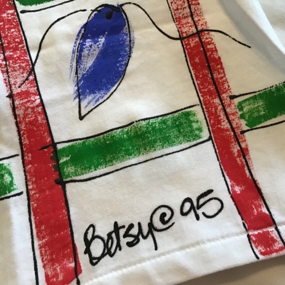 NWT vintage 1995 Hand painted Christmas T-shirt - Picture 10 of 12
